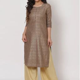 Rangriti Brown Printed Straight Kurta-picture-0