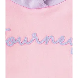 Ed-a-Mamma Kids Light Pink & Purple Printed Full SleevesHoodie image 3