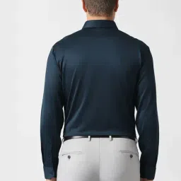 Van Heusen Navy Cotton Slim Fit Shirt image 2