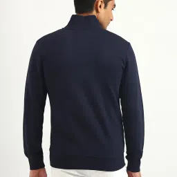 United Colors of Benetton Navy Slim Fit High Neck Sweatshirt image 2