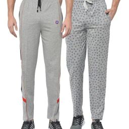 Vimal Jonney Grey Regular Fit Trackpants - Pack of 2-image-84