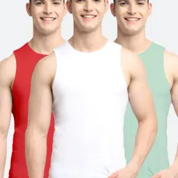 Friskers Multi Cotton Slim Fit Vest - Pack of 3-picture-10