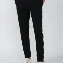 Peter England Black Regular Fit Printed Trackpants-image-14