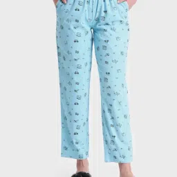 Bewakoof Blue Cotton Printed Pyjamas-image-26