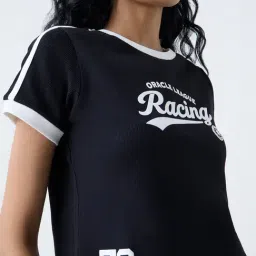 studiofit women Studiofit by Westside Black Text Printed Cotton-Blend T-Shirt image 4