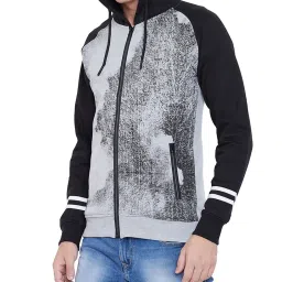 Duke Grey & Black Raglan Sleeves Hoodie image 3