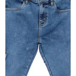 Kiddopanti Boys Blue Solid Joggers image 3