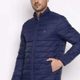 Van Heusen Athleisure Regular Fit Extra Warm High Neck Woven Jacket - Navy image 3