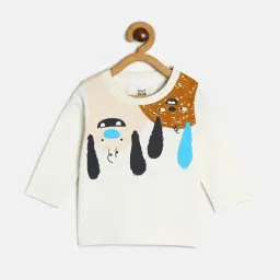 MINIKLUB Kids White Printed Full Sleeves T-Shirt-image-49