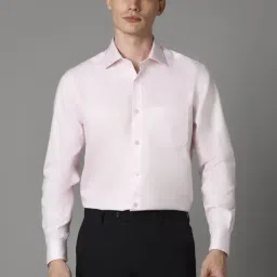 Louis Philippe Pink Cotton Regular Fit Texture Shirt-picture-42