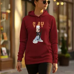 Dagcros Girls Printed Hooded Sweatshirt-picture-23