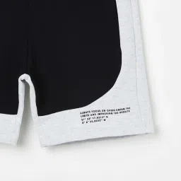 Fame Forever by Lifestyle Kids Black & Grey Cotton Color Block Shorts image 3