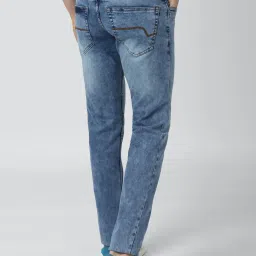 Peter England Blue Skinny Fit Heavily Washed Jeans image 2