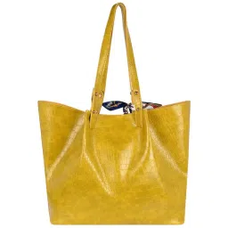 Bagsy Malone Yellow Textured Medium Tote Handbag image 3