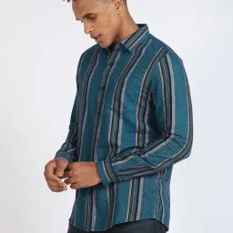 Lee Blue Slim Fit Striped Shirt image 3