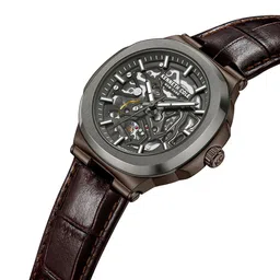 Kenneth Cole Men Embellished Dial & Leather Bracelet Style Straps Analogue Automatic Watch KCWGX0046203MN image 2