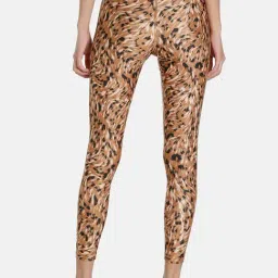Puma Safari Glam Brown Animal Print Tights image 2