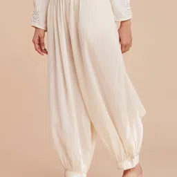 Folksong By W Off-White Cotton Regular Fit Salwar image 3