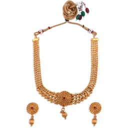 Fida Handmade Ethnic Temple Golden Jewellery Set image 3