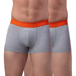 UnderJeans by Spykar Grey & Orange Trunks - Pack of 2 image 1