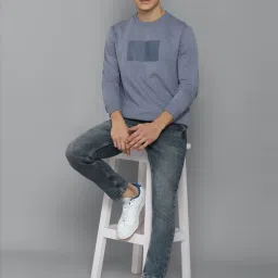 Allen Solly Blue Cotton Regular Fit Printed SweatShirt image 5