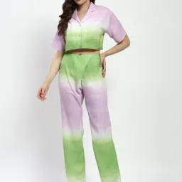 MADAME Green & Lavender Printed Co-Ord Set-picture-44