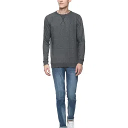 V Dot Grey Slim Fit Sweatshirt image 5