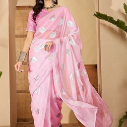 Sangria Pink Poly Georgette Printed Sarees-picture-21