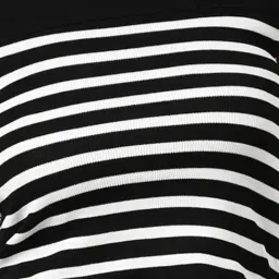 SHOWOFFFF Black & White Striped Crop Top image 5