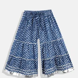 READIPRINT FASHIONS Kids Navy & White Printed Kurta With Sharara image 3