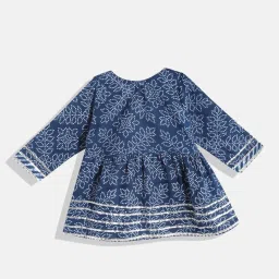 READIPRINT FASHIONS Kids Navy & White Printed Kurta With Sharara image 2