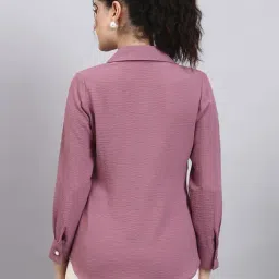 Powersutra Pink Satin Regular Fit Shirt image 2