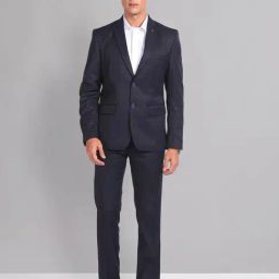AD by Arvind Navy Regular Fit Printed Two Piece Suit-picture-22
