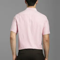 Louis Philippe Pink Regular Fit Striped Shirt image 2