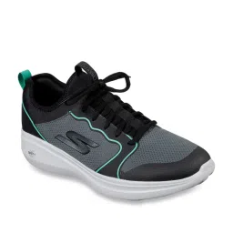 Skechers Men's GO RUN FAST - VALIANCE Black Green Running Shoes image 2