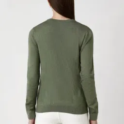 Van Heusen Green Plain Sweater image 2