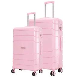 NASHER MILES Lisbon Hard Sided Polypropyelene Luggage Set of 2 Rose Pink Trolley Bags (65 & 75 Cm)-picture-18