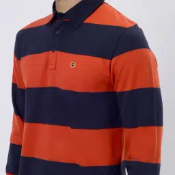 JadeBlue Red & Navy Cotton Slim Fit Striped T-Shirt image 5