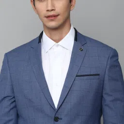 Allen Solly Blue Slim Fit Checks Two Piece Suit image 4