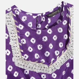 READIPRINT FASHIONS Kids Purple Printed Top With Plazzos image 3
