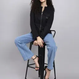 Powersutra Black Regular Fit Jacket image 5