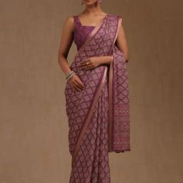 Soch Purple Georgette Floral Saree with Unstitched Blouse-picture-21