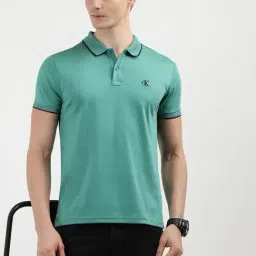 Calvin Klein Bahama Green Cotton Slim Fit Solid Polo T-Shirt-picture-17