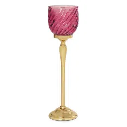 Pure Home and Living Pink Glass Hurricanes image 1