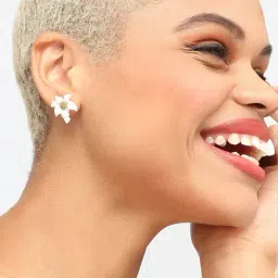 Sohi Gold Plated Party Designer Stone Stud Earrings image 3