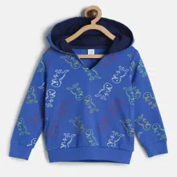 MINIKLUB Kids Royal Blue Printed Full Sleeves Sweatshirt-image-28