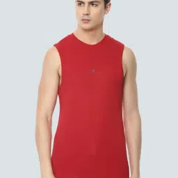 Louis Philippe Red Slim Fit Gym Vests-image-39