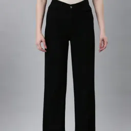 showoffff SHOWOFF Black Denim Straight Fit Mid Rise Jeans-picture-20