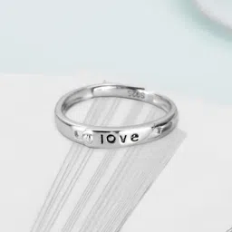 Zavya 92.5 Sterling Silver Black Enamel Ring in Rhodium-Plating-picture-17