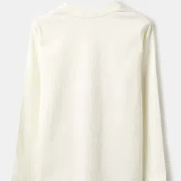 United Colors Of Benetton Off White Cotton Regular Fit Printed T-Shirt image 2